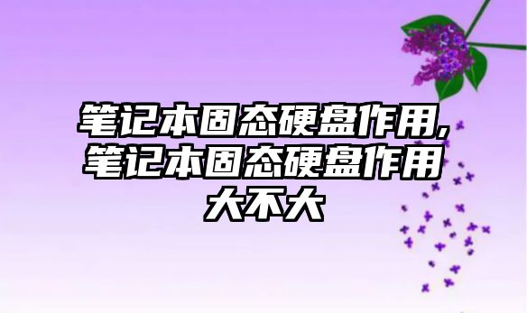 筆記本固態硬盤作用,筆記本固態硬盤作用大不大