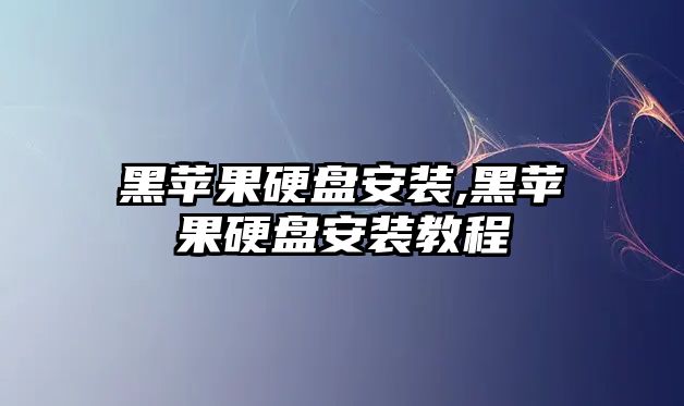 黑蘋果硬盤安裝,黑蘋果硬盤安裝教程