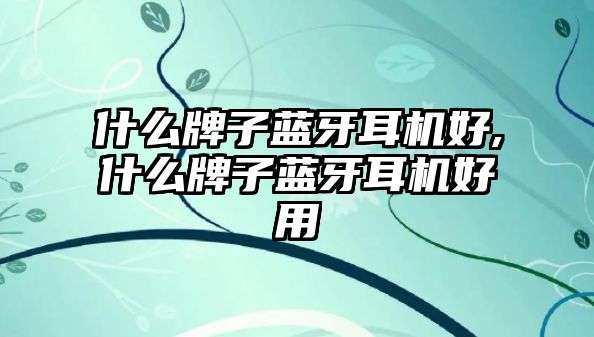 什么牌子藍牙耳機好,什么牌子藍牙耳機好用