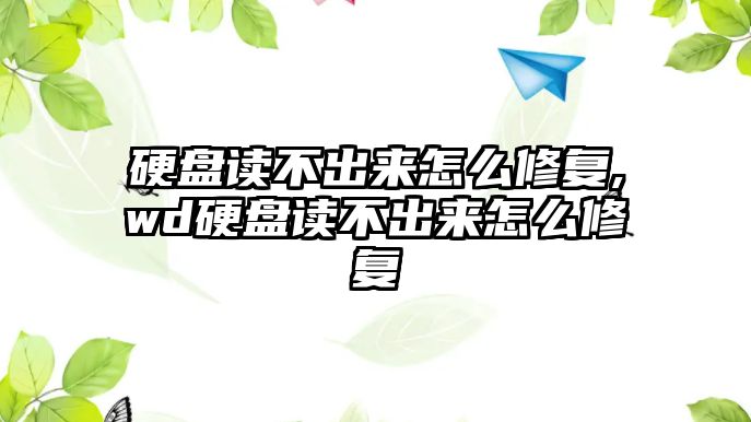 硬盤讀不出來怎么修復,wd硬盤讀不出來怎么修復