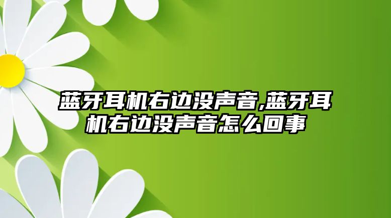 藍牙耳機右邊沒聲音,藍牙耳機右邊沒聲音怎么回事