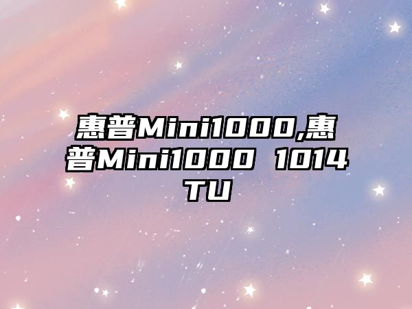 惠普Mini1000,惠普Mini1000 1014TU