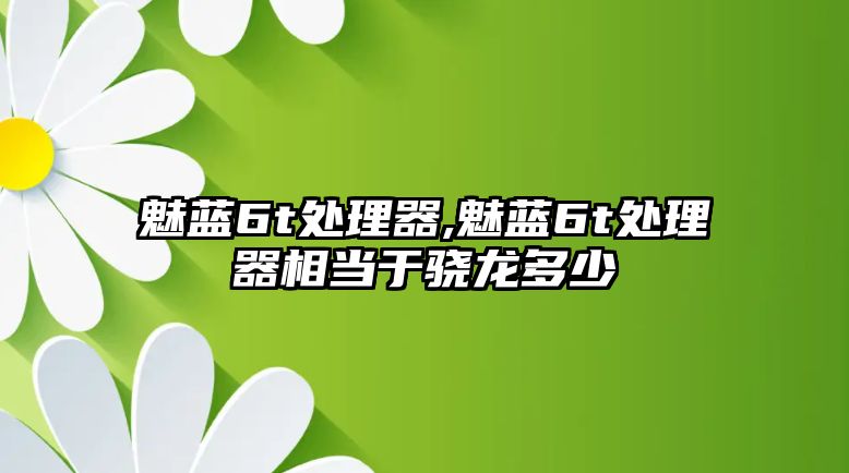 魅藍6t處理器,魅藍6t處理器相當于驍龍多少