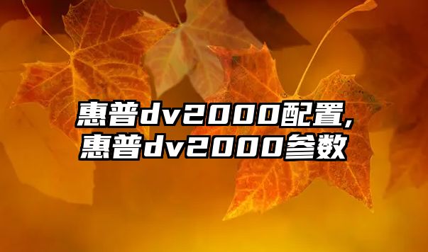 惠普dv2000配置,惠普dv2000參數