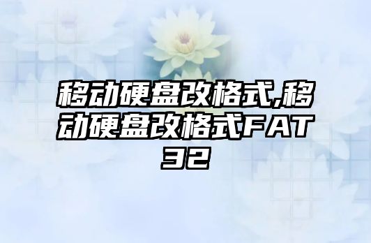 移動硬盤改格式,移動硬盤改格式FAT32